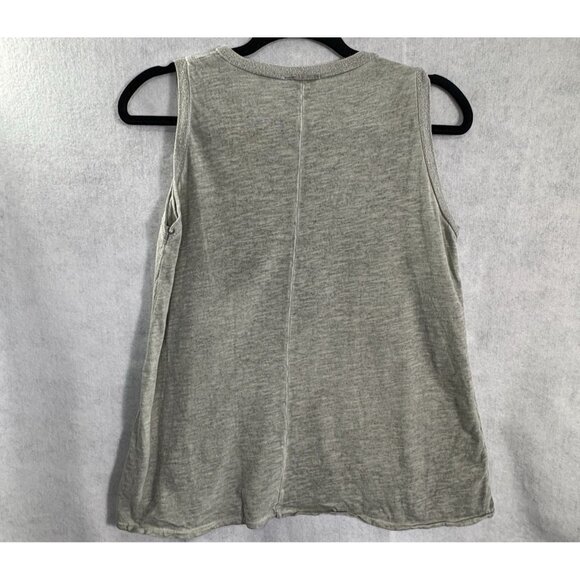 BELLE FRANCE Women Italy Linen Blend Tank Top V Neck Sz L Green Casual 25-14 - Picture 2 of 11